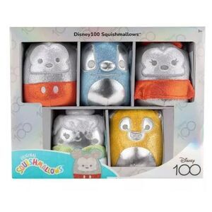 Disney 100 Squishmallows 5-Pack Set - Mickey, Minnie, Stitch, Simba, Tinker Bell
